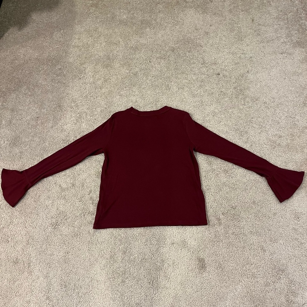 Free Assembly Ribbed Top with Bell Sleeves - Picture 6 of 6